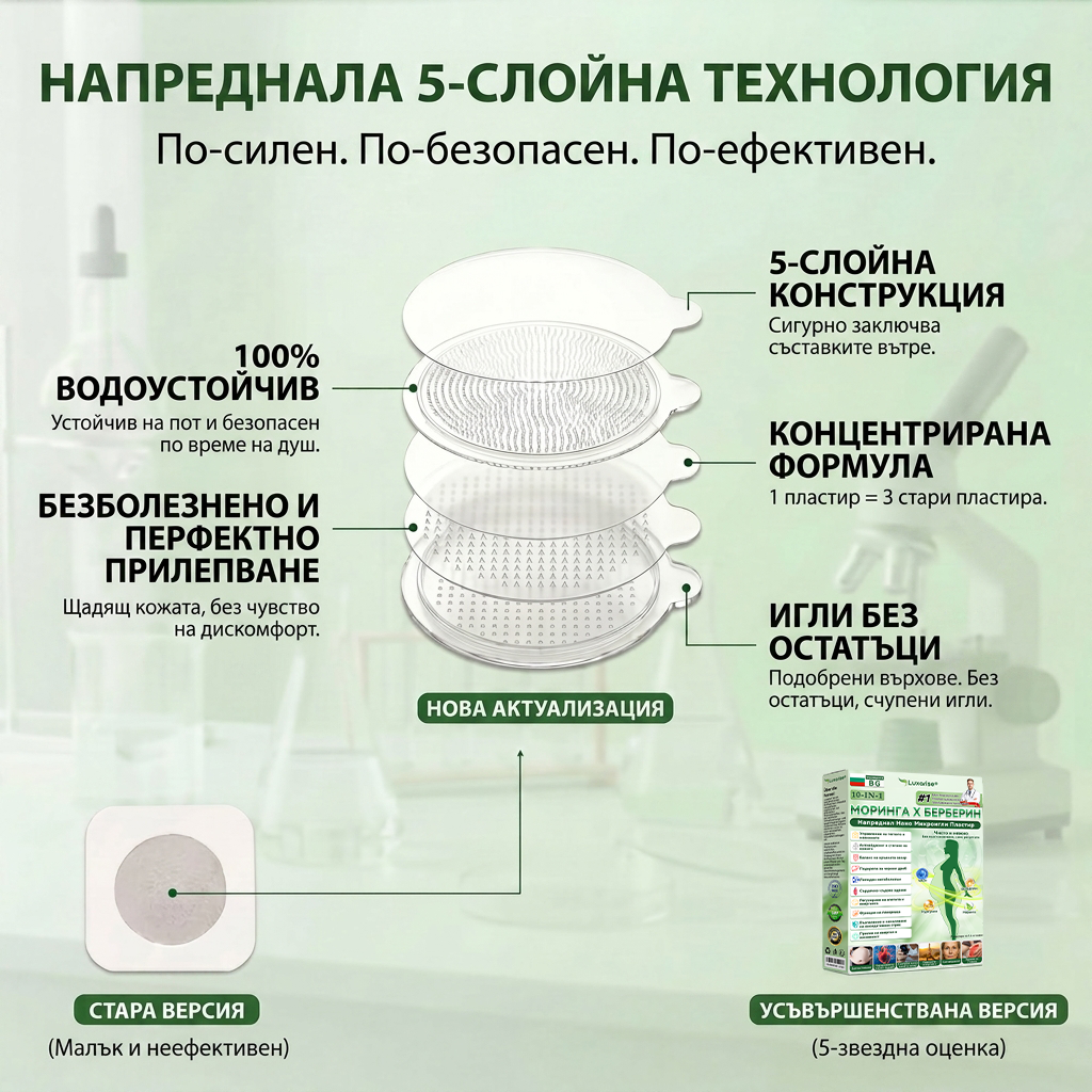 【Последен ден на промоция – 90% ОТСТЪПКА】🍈𝐅𝐥𝐨𝐫𝐢𝐬𝐦𝐚® Моринга 𝐗 Берберин 𝟏𝟎-𝐈𝐧-𝟏 Напреднал Нано Микроигли Пластир